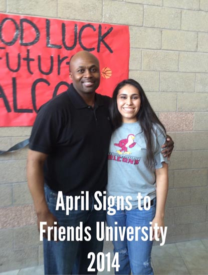 April Signs Friends University